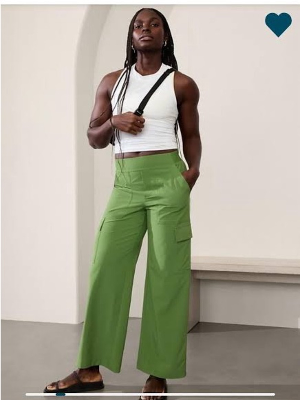 Athleta Brooklyn Heights Wide-Leg Cargo Pant in Baja Green